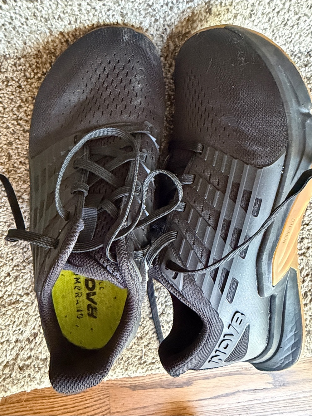 Inov-8 Women's Black Athletic Shoes with Tan Accent